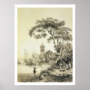 A Pagoda på Macao-Kantonkanalen, tallrik 21 från Poster