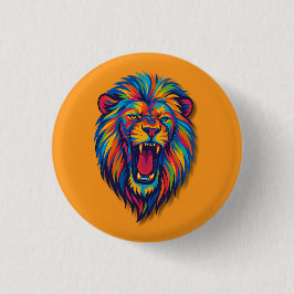 A PAINTED LION button Knapp