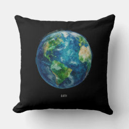 A painting of the earth in a space kudde