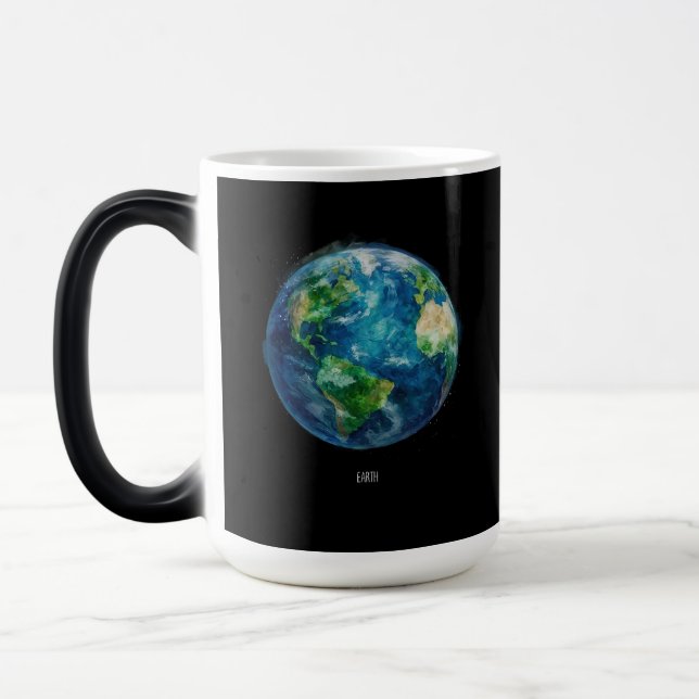 A painting of the earth in a space magisk mugg (Vänster)