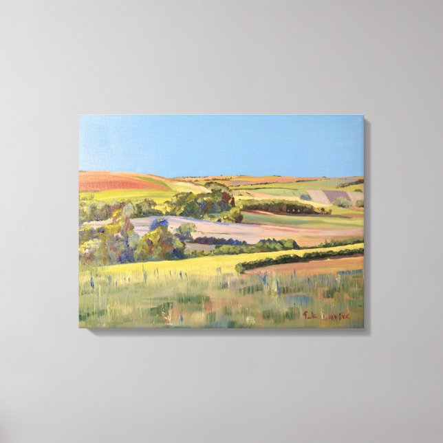 A Painting of the Sussex Downs, England Canvastryck (Framsida)