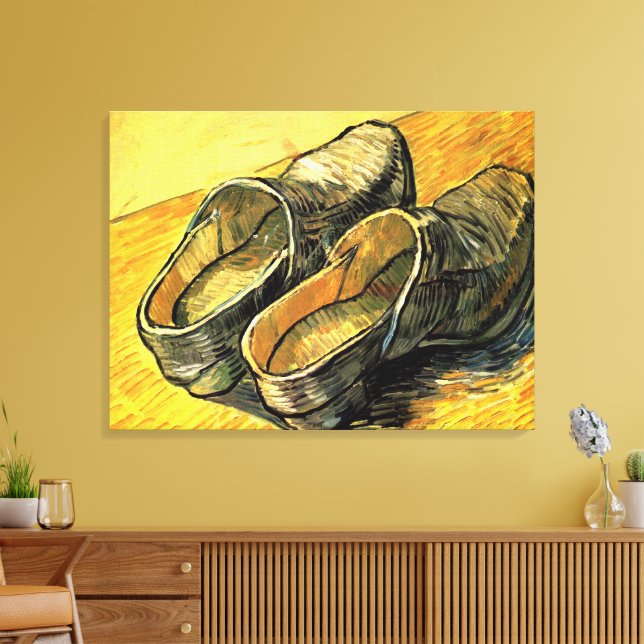 A Pair of Leather Clogs by Vincent van Gogh Canvastryck (Insitu (Vardagsrum))