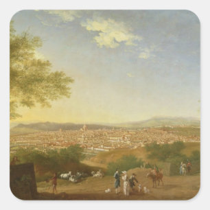 A Panoramic View of Florence from Bellosgardo, 17 Fyrkantigt Klistermärke