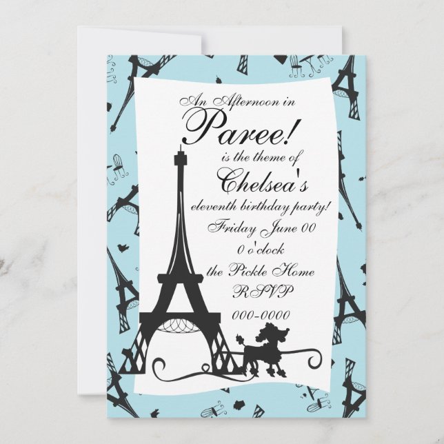 A Parisian Party Inbjudningar (Framsida)