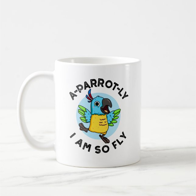 A-parrot-ly är jag så feg, Animal Parrot Pun Kaffemugg (Vänster)