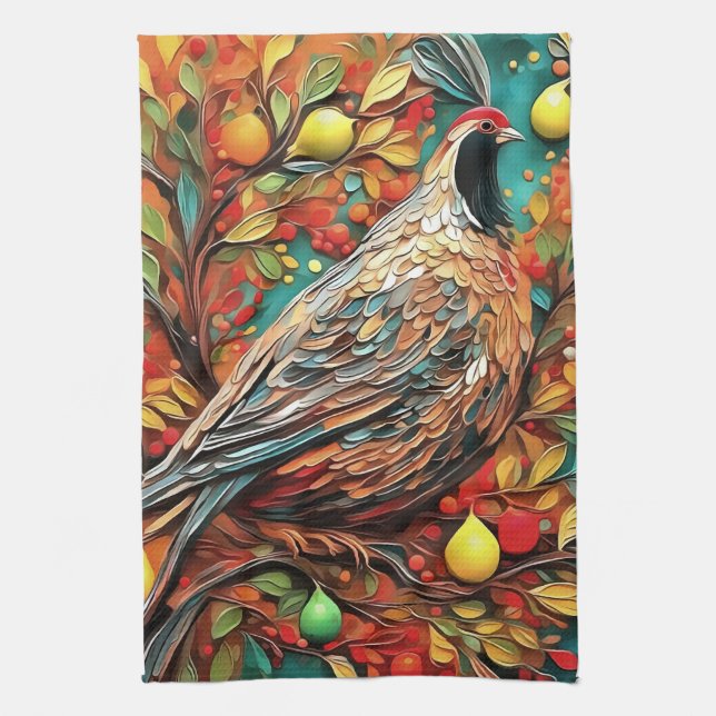 A Partridge In A Pear Tree Kökshandduk (Vertikal)