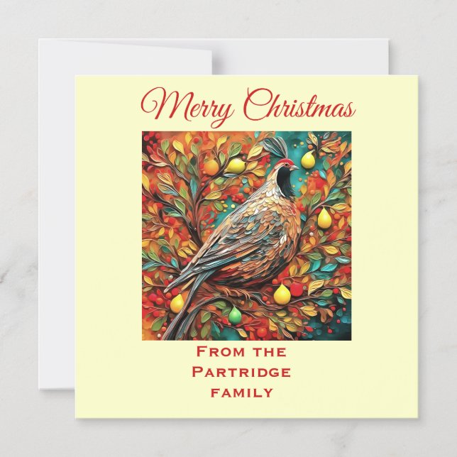 A Partridge In A Pear Tree Magnetisk Inbjudningskort (Framsida)