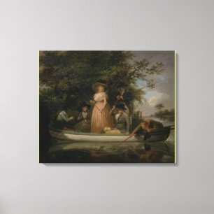 A Party Angling av George Morland Canvastryck