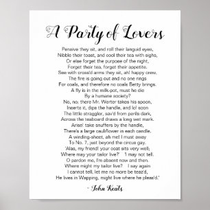 A Party i Älskare Dikt av John Keats Poster