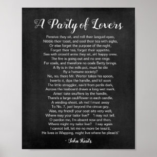 A Party i Älskare Dikt Black and White Poster