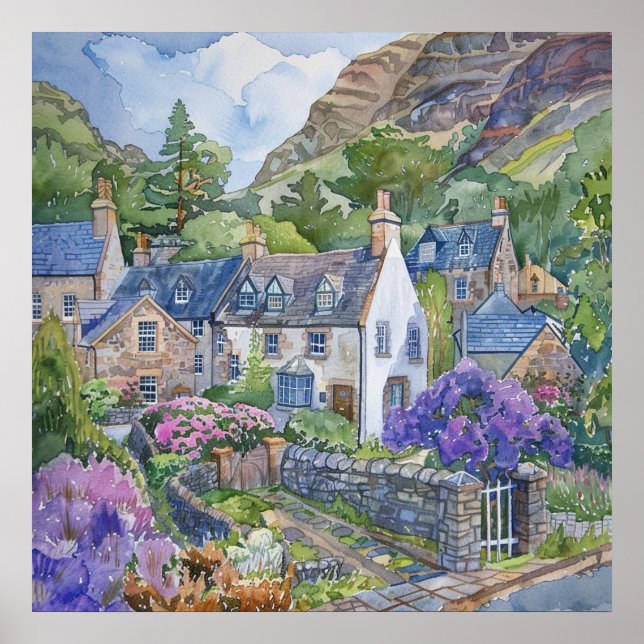 A Peaceful Scottish Village Poster (Framsidan)