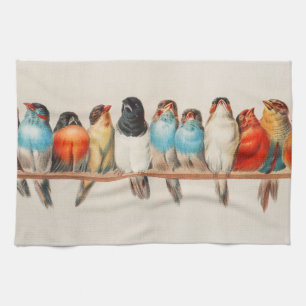 A Perch of Birds, 1880 av Hector Giacomelli Kökshandduk