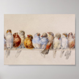 A Perch of Birds Hector Giacomelli 1880 Poster