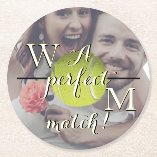 A Perfect Match Paper Coaster Underlägg Papper Rund (Framsidan)