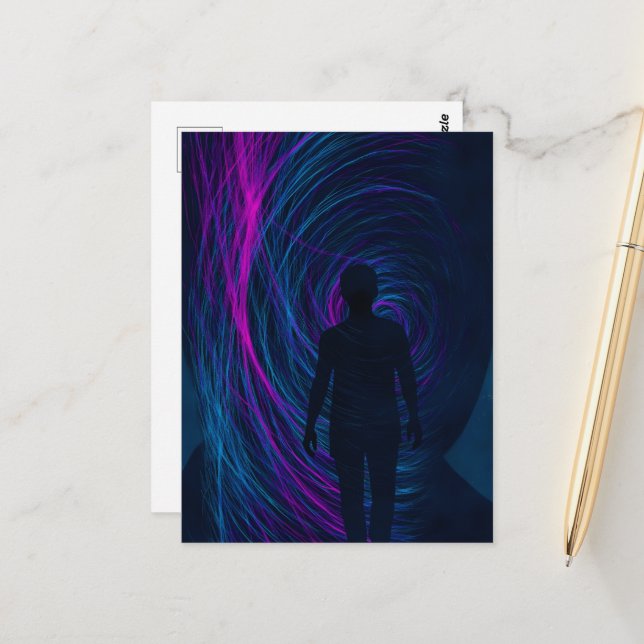  A person finds themselves lost in the algorithm Vykort (Fram/Back In Situ)