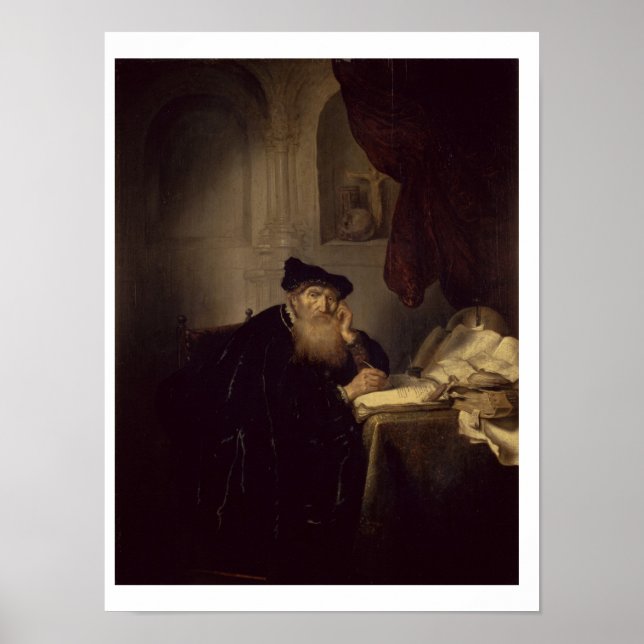 A Philosopher, 1635 (olja på panel) Poster (Framsidan)