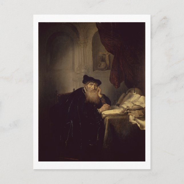 A Philosopher, 1635 (olja på panel) Vykort (Framsida)