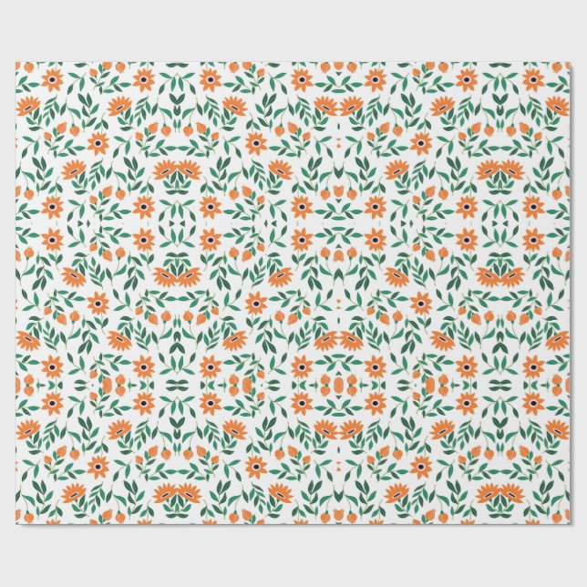 A piece of wrapping paper with a floral pattern presentpapper (Platt)