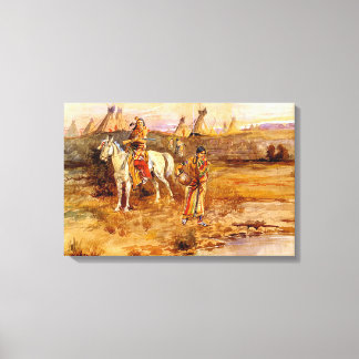 A Piegan Flirtation av Charles M. Russell Canvastryck