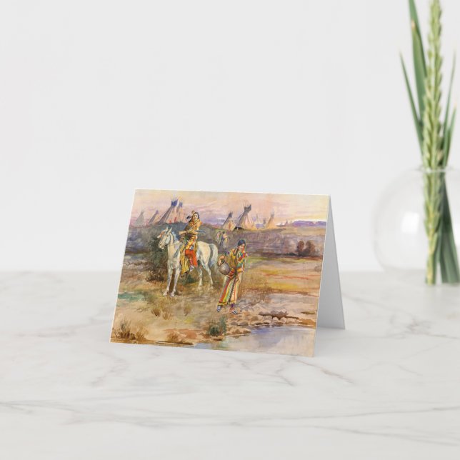 A Piegan Flirtation by Charles Marion Russell Tack Kort (Framsida)