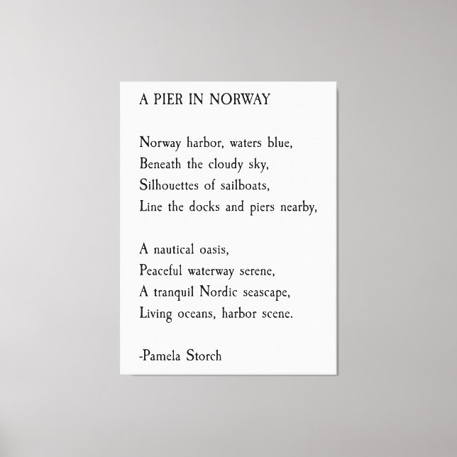 A Pier i Noway Dikt av Pamela Storch Canvastryck (Framsida)