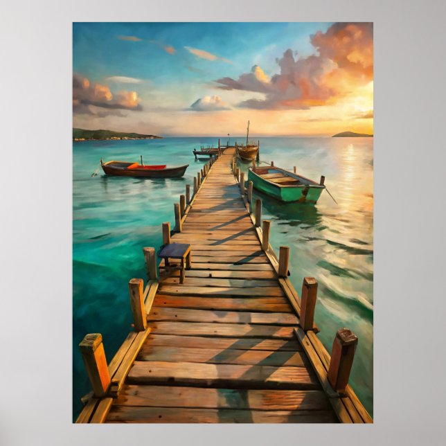 A Pier with Boats Poster (Framsidan)