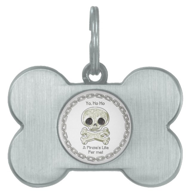 A Pirat Life Cute Skull & Bones ID-bricka Husdjur (Framsidan)