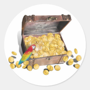 A Pirat Treasure Chest Runt Klistermärke