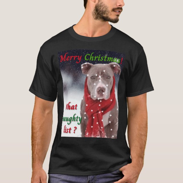 A Pit Bull eller Stafford Bull Terrier Hund Chris T Shirt (Framsida)
