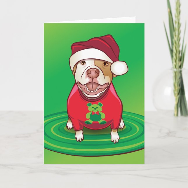 A Pit Bull i en björn Helgkort (Framsida)