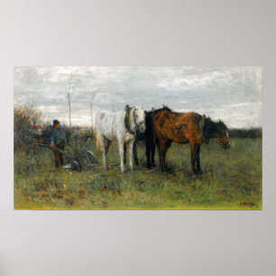A Plowing Farmer Poster