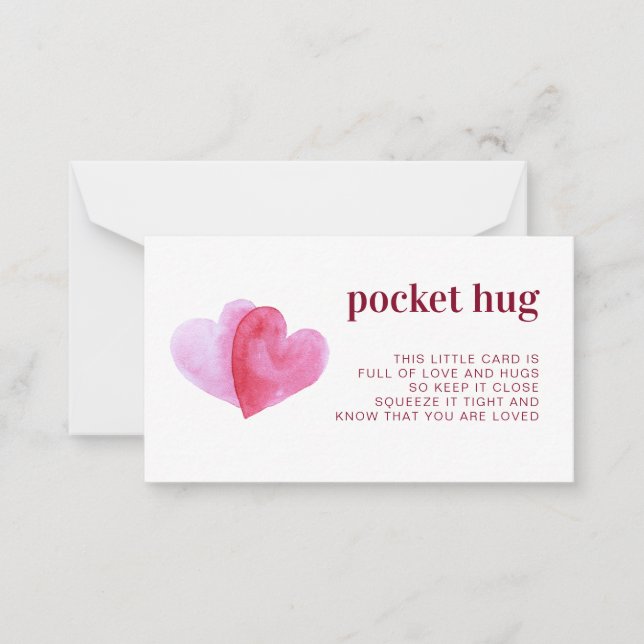 A Pocket Hug | Hjärter för vattenfärg Anteckningskort (Framsida)