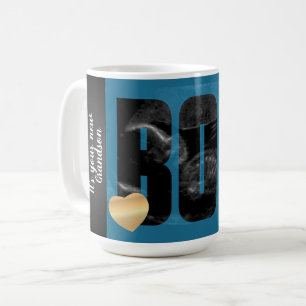A Pojke-meddelande - Sonogram med DIY-text Kaffemugg