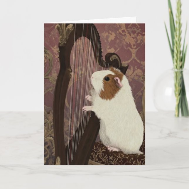 A Polite Performance – Guinea Pig Greeting Card Kort (Framsida)