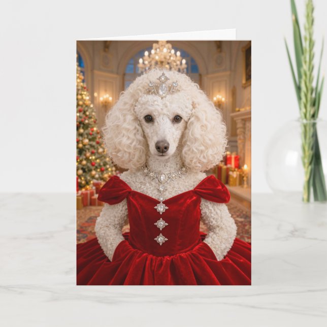 A Poodle Christmas Holiday Card Kort (Framsida)