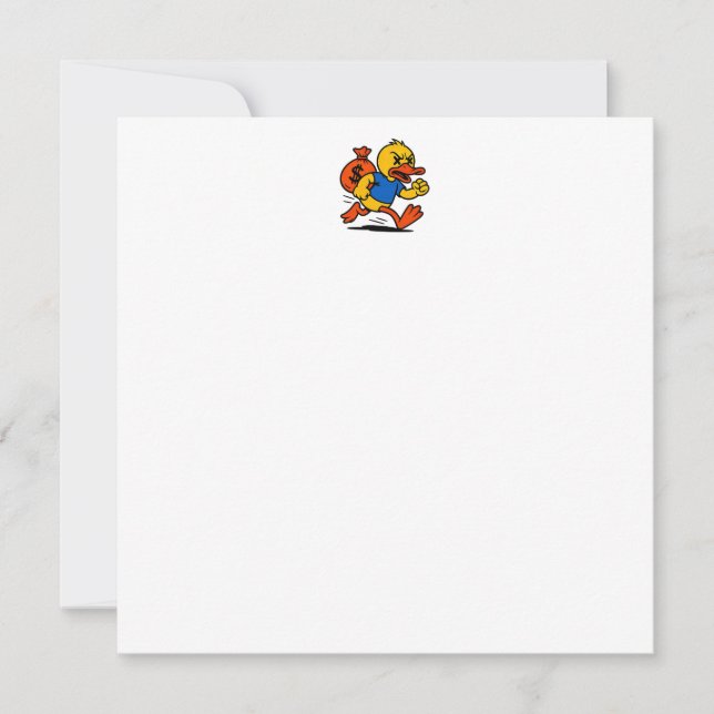 A POP ART STYLE THIEF DUCK Thank You Card Tack Kort (Framsida)