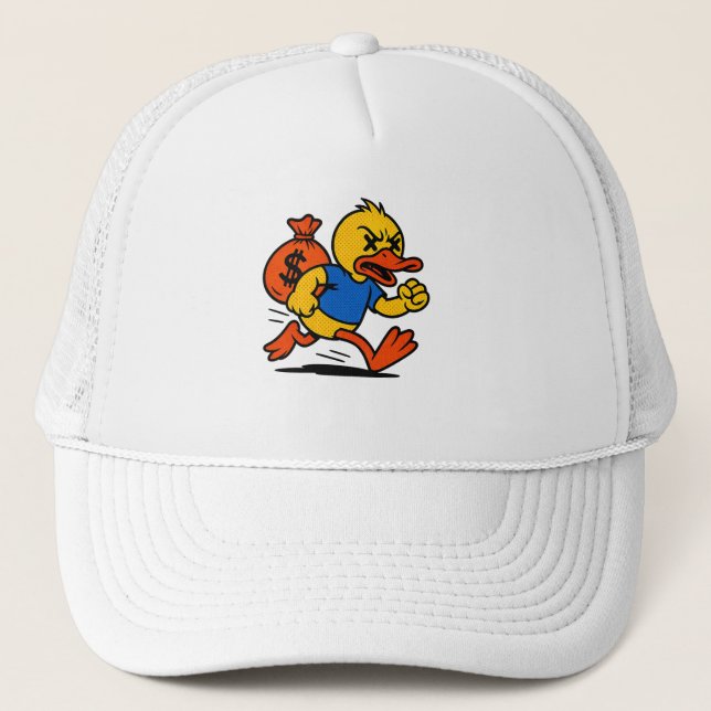 A POP ART STYLE THIEF DUCK Trucker Hat Keps (Framsida)
