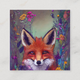A Porträtt i en räv med blommor hyperdetaljerade o