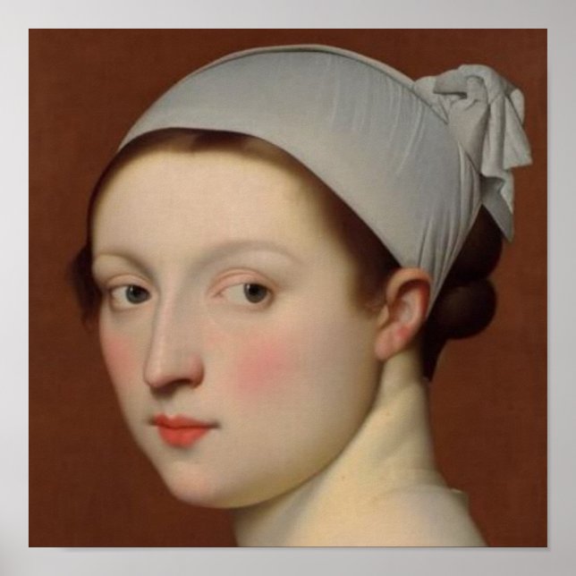 A Porträtt i ett Ung Woman Classical Stil Poster (Framsidan)