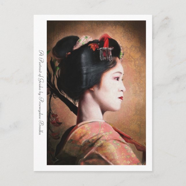 A Porträtt i Geisha japanese oriental postcard Vykort (Framsida)