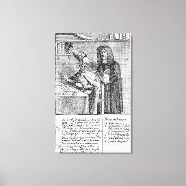 A Portrayal of Titus Oates Canvastryck (Framsida)