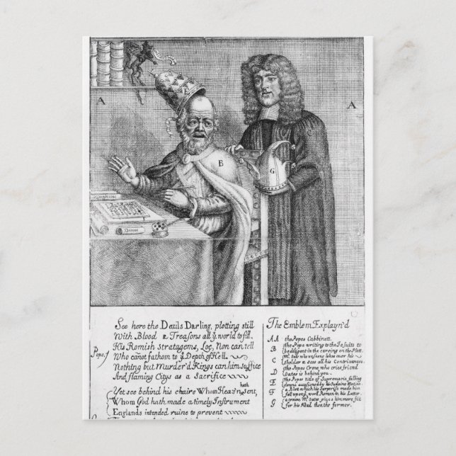 A Portrayal of Titus Oates Vykort (Framsida)