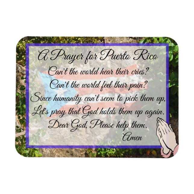 A Prayer för Puerto Rico Magnet (Horisontell)