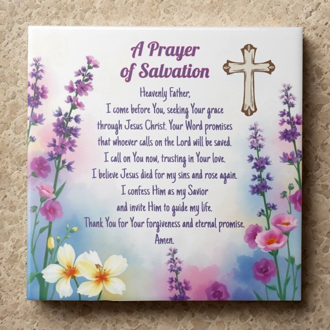 "A Prayer of Salvation" Faith and Grace Kakelplatta (Skapare uppladdad)