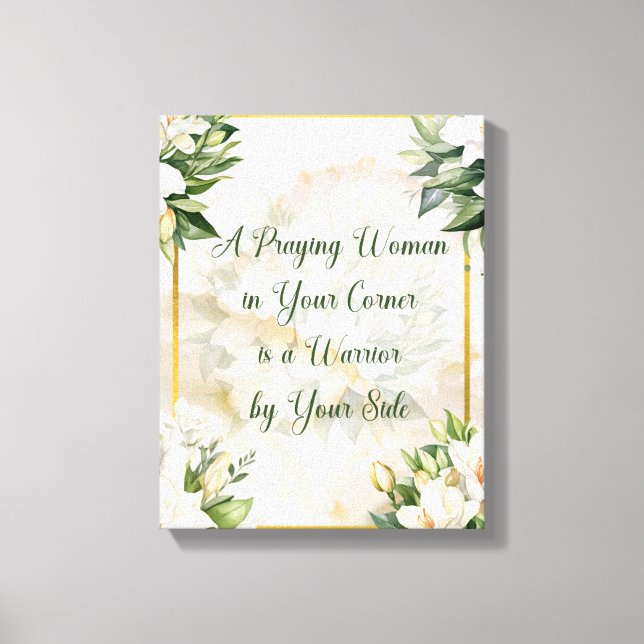 A Praying Woman (kräm) Canvastryck (Framsida)