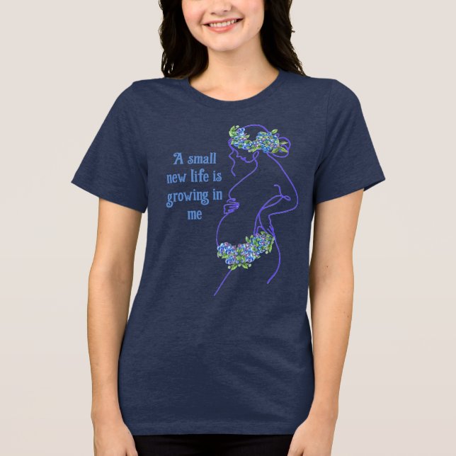 A Pregnant Woman Silhouette with Quote  T Shirt (Framsida)