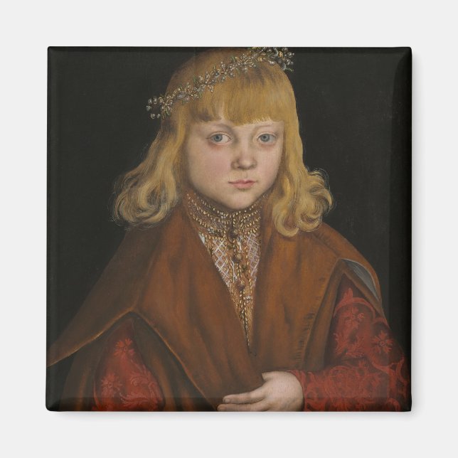A Prince of Saxony, c.1517 (olja på panelen) Magnet (Framsidan)
