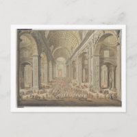 A Procession in St Peter's, Rom (w/c over an etch)
