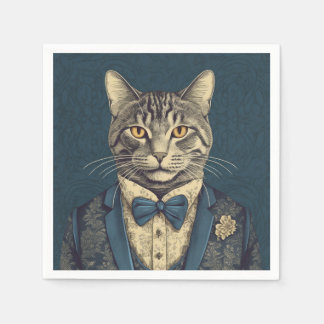 A Professional Business Cat in a Suit Cute Pappersservett
