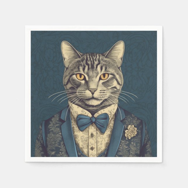 A Professional Business Cat in a Suit Cute Pappersservett (Framsidan)